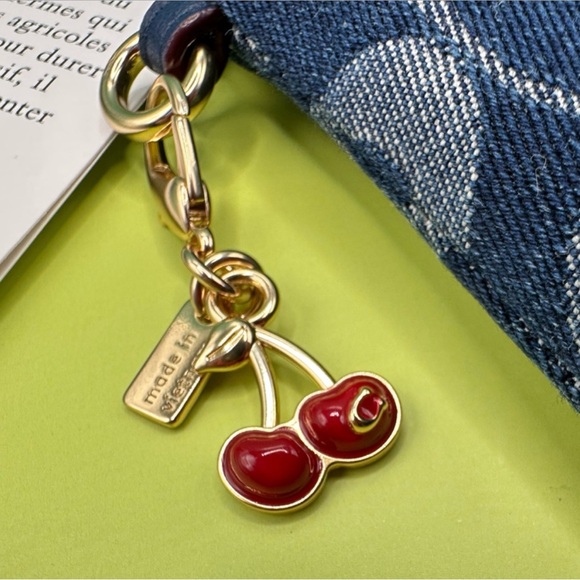 Coach Denim Cherry Wristlet - Picture 6 of 11
